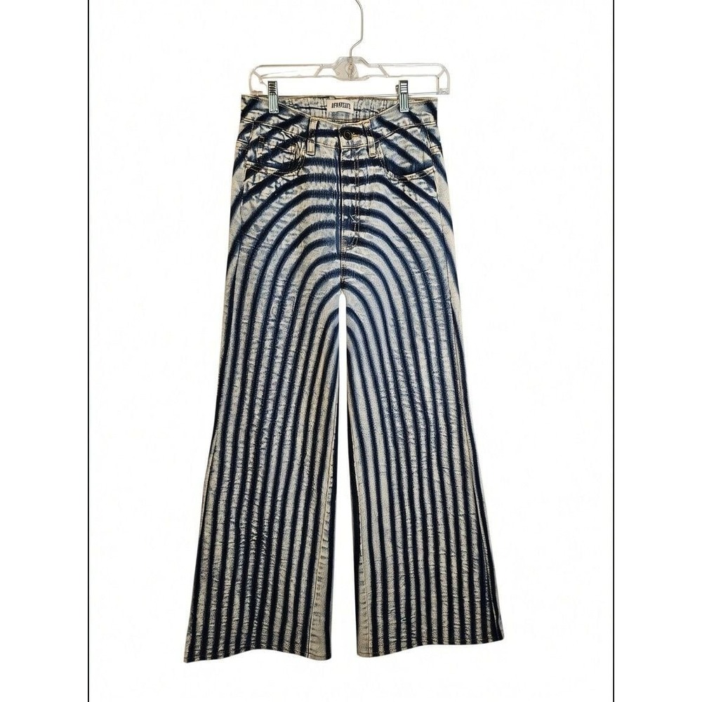 Aphrodite Wide Leg Jean Style AP40644LT Striped Print Size M 28